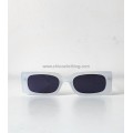 Ορθογώνια γυαλιά ηλίου κοκάλινα (Λευκό)