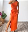 Μάξι φόρεμα με σούρα Vivian (Πορτοκαλί)