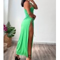 Μάξι φόρεμα με σούρα Vivian (Πράσινο)