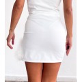 Μίνι φούστα με πούπουλα (Λευκό)