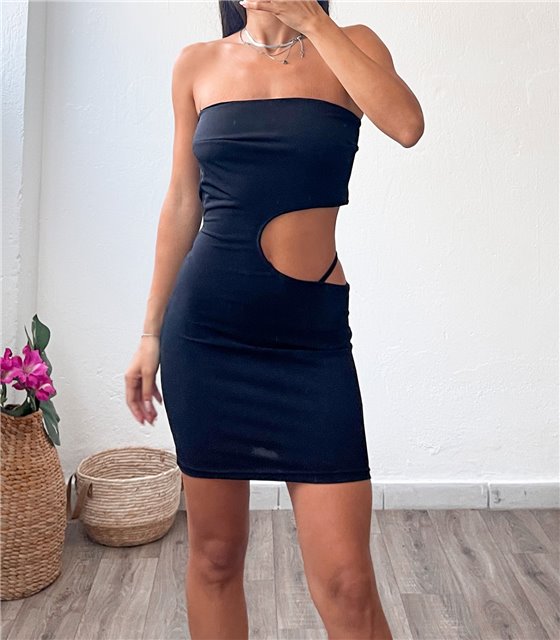 Μίνι φόρεμα με ιδιαίτερο σχέδιο (Μαύρο)