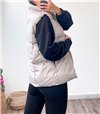 Puffer γιλέκο με τσέπες (Μπεζ)