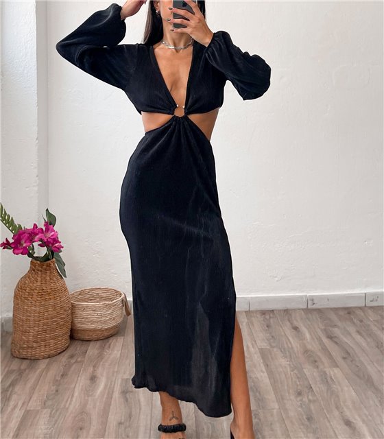 Knead Dizziness Playful Μαύρα Φορέματα: Μακριά – Μίντι – Κοντά - Chica Clothing