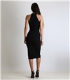 Midi αμάνικο εφαρμοστό φόρεμα Μαύρο