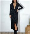 Φόρεμα μάξι λούρεξ (Μαύρο)