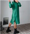Φόρεμα φούτερ μακρύ με κουκούλα (Πράσινο)