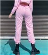 Παντελόνι φούτερ ψηλόμεσο με τσέπες στο πλάι (Ροζ)