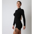 Φόρεμα ζιβάγκο με λεπτομέρεια σούρα (Μαύρο)