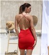 Μίνι φόρεμα εφαρμοστό με χιαστή στην πλάτη (Κόκκινο)
