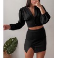 Μίνι φούστα με άνοιγμα (Μαύρο)