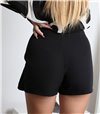 Ψηλόμεση φούστα σορτς με κρυφό φερμουάρ στο πλάι (Μαύρο)
