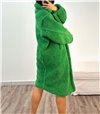 Μακρύ παλτό teddy με τσέπες (Πράσινο)