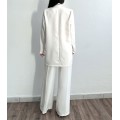 Σετ oversized σακάκι - παντελόνα (Λευκό)