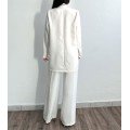 Σετ oversized σακάκι - παντελόνα (Λευκό)