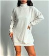 Πλεκτό φόρεμα ζιβάγκο (Λευκό)