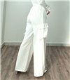 Ψηλόμεσο παντελόνι με τσέπες και λάστιχο (Λευκό)