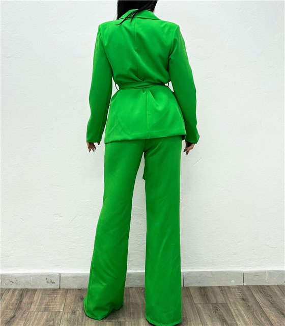 Σετ σακάκι - παντελόνι με άνοιγμα (Πράσινο)