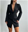 Φόρεμα σακάκι με άνοιγμα (Μαύρο)