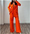 Σετ oversized σακάκι - παντελόνα (Πορτοκαλί)