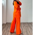 Σετ oversized σακάκι - παντελόνα (Πορτοκαλί)