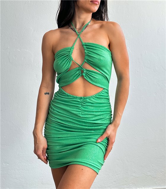 Μίνι φόρεμα glitter (Πράσινο)