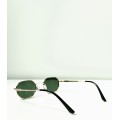 Γυαλιά ηλίου πολύγωνα με πράσινο φακό (Χρυσό)
