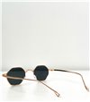 Γυαλιά ηλίου πολύγωνα με μαύρο φακό (Χρυσό)