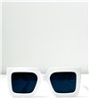 Τετράγωνα γυαλιά ηλίου με χρυσό βραχιόνα (Λευκό)