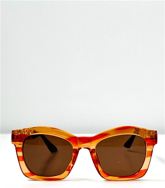 Τετράγωνα γυαλιά ηλίου με χρυσή λεπτομέρεια (Πορτοκαλί)