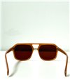 Τετράγωνα γυαλιά ηλίου κοκάλινα με καφέ φακό (Μπεζ)