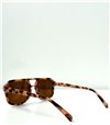 Τετράγωνα γυαλιά ηλίου κοκάλινα με καφέ φακό (Λεοπάρ)