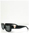 Τετράγωνα γυαλιά ηλίου με λεπτομέρεια ''V'' (Μαύρο)