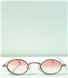 Στρόγγυλα γυαλιά ηλίου με στρας (Ροζ)