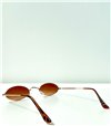 Στρόγγυλα γυαλιά ηλίου με μεταλλικό βραχίονα (Καφέ)