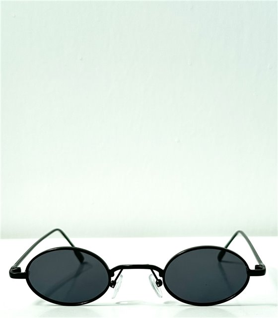 Στρόγγυλα γυαλιά ηλίου με μαύρο βραχίονα (Μαύρο)