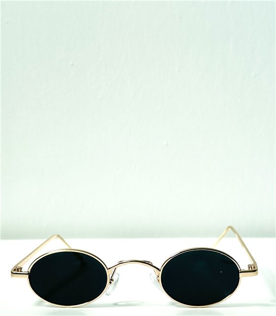 Στρόγγυλα γυαλιά ηλίου με χρυσό βραχίονα (Χρυσό)