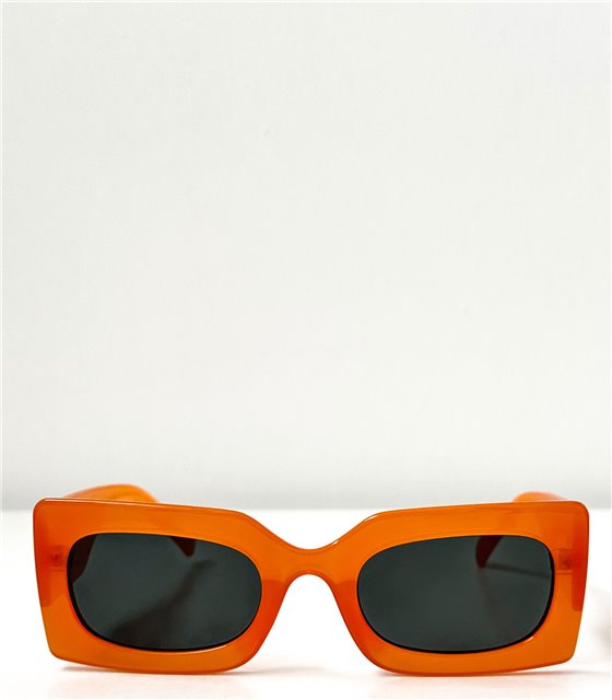 Γυαλιά ηλίου τετράγωνα με μαύρο φακό (Πορτοκαλί)