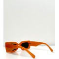Γυαλιά ηλίου τετράγωνα με μαύρο φακό (Πορτοκαλί)
