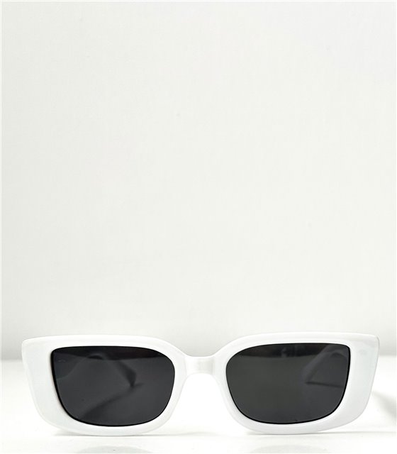 Τετράγωνα γυαλιά ηλίου με λεπτομέρεια ''V'' (Λευκό)