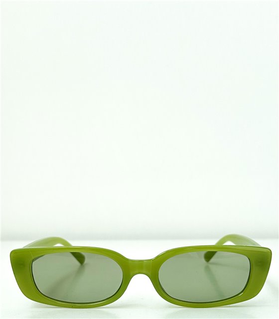 Ορθογώνια γυαλιά ηλίου με πράσινο φακό (Πράσινο)
