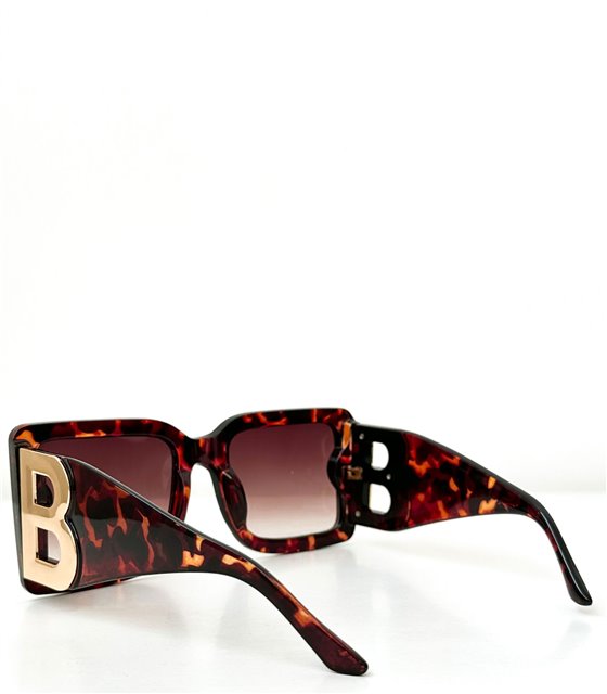 Τετράγωνα γυαλιά ηλίου μεγάλα με λεπτομέρεια ''B'' (Λεοπάρ)