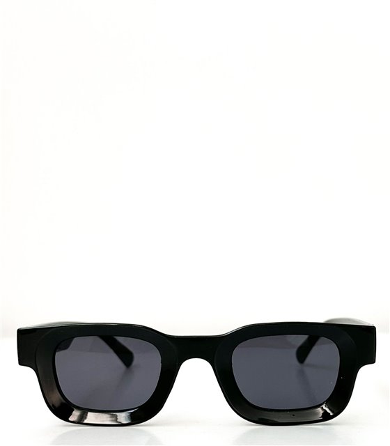 Τετράγωνα γυαλιά ηλίου με κοκάλινο σκελετό (Μαύρο)