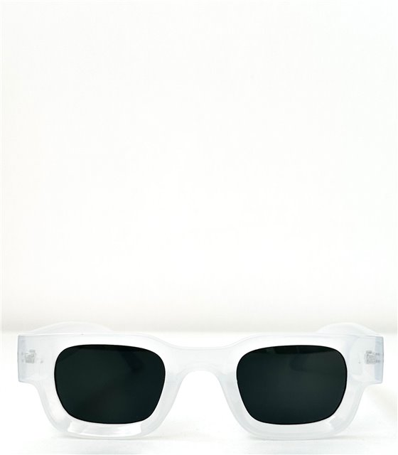 Τετράγωνα γυαλιά ηλίου με κοκάλινο σκελετό (Λευκό)
