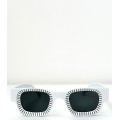 Τετράγωνα γυαλιά ηλίου με κοκάλινο σκελετό (Ασπρόμαυροί)
