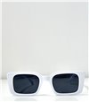Γυαλιά ηλίου τετράγωνα με κοκάλινο σκελετό (Λευκό)