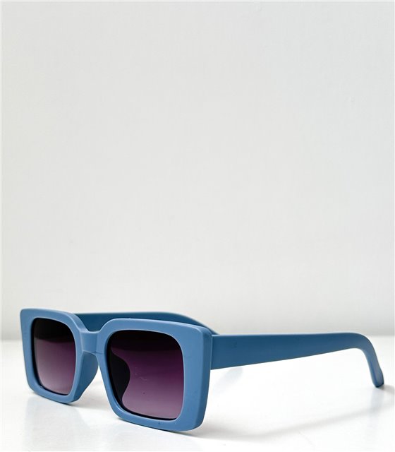 Γυαλιά ηλίου τετράγωνα με κοκάλινο σκελετό (Μπλε)