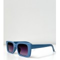 Γυαλιά ηλίου τετράγωνα με κοκάλινο σκελετό (Μπλε)