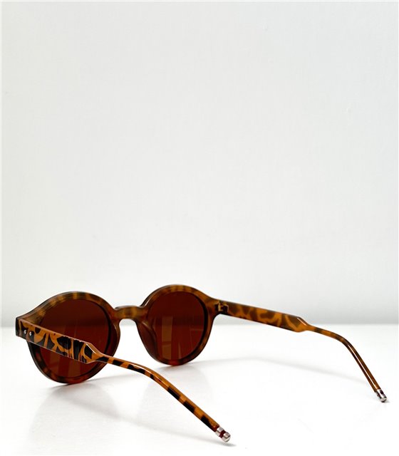 Στρόγγυλα γυαλιά ηλίου με ασημί λεπτομέρεια (Λεοπάρ)