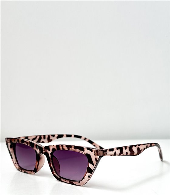 Cat eye γυαλιά ηλίου με μαύρο φακό λεοπάρ (Μπεζ)