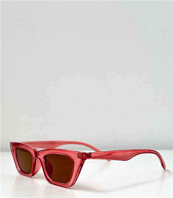 Cat eye γυαλιά ηλίου με καφέ φακό (Ροζ)